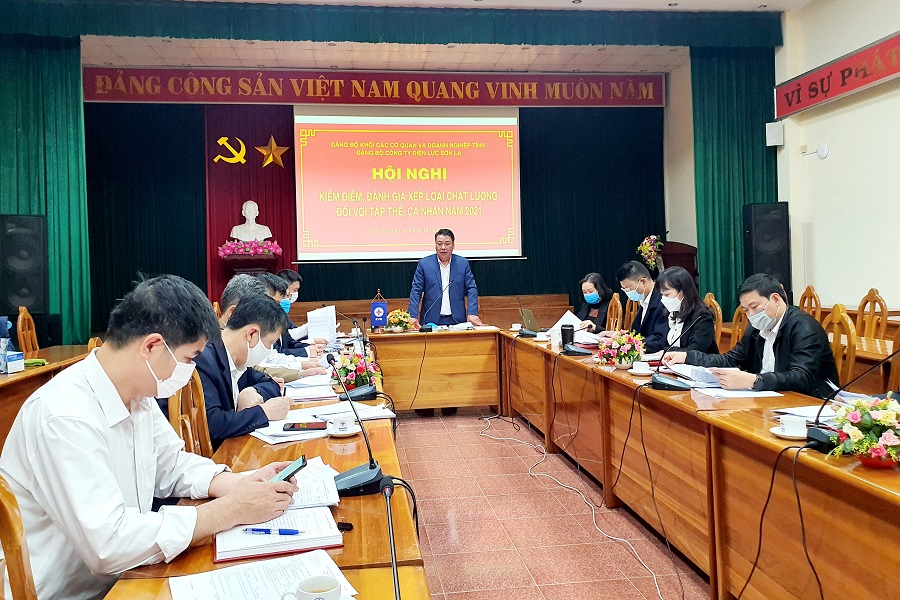 Đảng bộ Công ty Điện lực Sơn La tổ chức Hội nghị Kiểm điểm đánh giá, xếp loại tập thể, đảng viên năm 2021